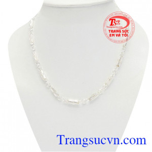Dây chuyền bạc xinh xắn thiết kế đơn giản khỏe khoắn