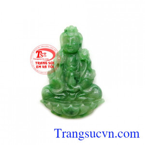 Mặt phật quan âm từ bi được chế tác từ ngọc cẩm thạch thiên nhiên