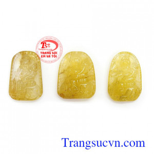 Phật bản mệnh thạch anh tóc Thìn Tỵ mặt phật bản mệnh phù hợp người mệnh thổ, kim