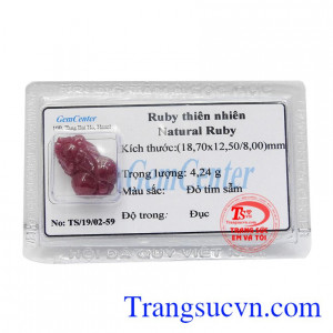 Tỳ hưu Ruby ép vỉ may mắn là sản phẩm được làm từ đá Ruby đảm bảo chất lượng có giấy kiểm định
