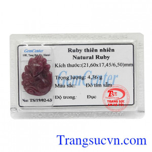 Hồ ly Ruby ép vỉ đẹp là sản phẩm được chế tác từ đá Ruby thiên nhiên chuẩn chất lượng