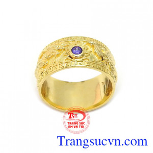 Nhẫn nam thạch anh tím sang trọng mang đến nét nam tính, mạnh mẽ, sang trọng và thời trang cho phái mạnh