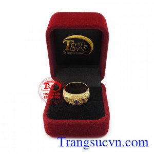 Nhẫn nam thạch anh tím sang trọng