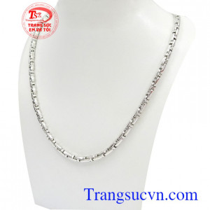 Dây chuyền vàng trắng nhập khẩu Italy cao cấp