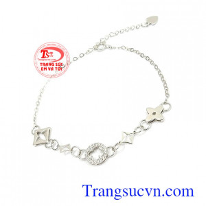 Lắc tay vàng trắng Korea dịu dàng nhập khẩu thời trang