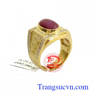 nhẫn nam vàng tây đá quý ruby thiên nhiên chuẩn chất lượng, nhẫn vàng 18k có giấy kiểm định, cam kết 100% về chất lượng sản phẩm, thiết kế phong cách độc đáo, mang lại sự sang trọng quyền lực