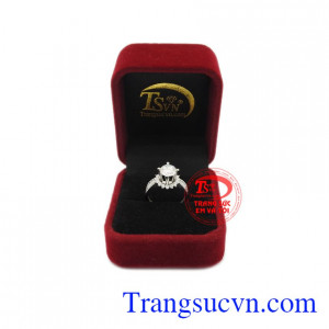 Nhẫn nữ vàng trắng cá tính đẹp.