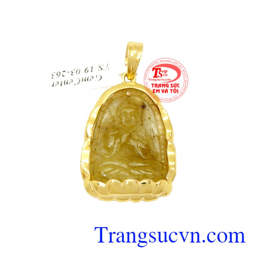 Mặt Phật tuổi Mùi-Thân bọc vàng