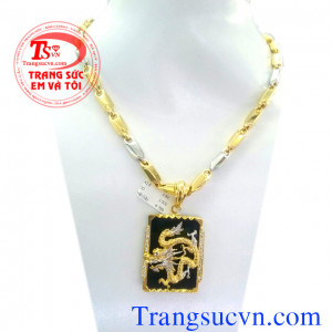 Bộ Dây chuyền mặt dây rồng đẹp, dây chuyền vàng tây, mặt dây chuyền nam, nhẫn nữ đẹp, vàng tây