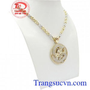 Bộ dây chuyền rồng vàng 10k, bảo hành 6 tháng, giao hàng nhanh trên toàn quốc. Bộ dây chuyền rồng vàng 10k