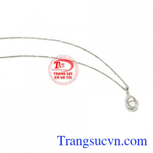 Bộ dây chuyền vàng trắng đẹp 10k