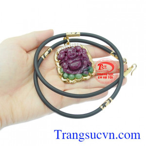 Bộ mặt dây Di Lặc bọc vàng đẹp.