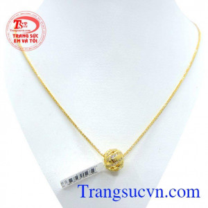 Bộ trang sức nữ kiểu đẹp may mắn vàng 10k chất lượng, bảo hành 6 tháng.