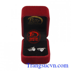 Bông tai chữ D 18k