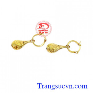 Hoa tai vàng tây dành cho nữ kiểu tinh tế,đeo hoa tai hợp thời trang