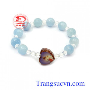 Chuỗi mân côi Aquamarine 9 ly