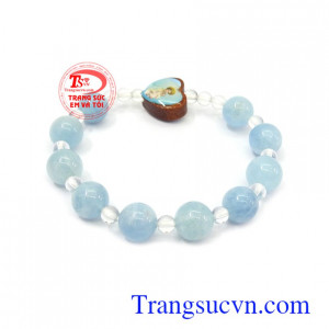 Chuỗi mân côi Aquamarine 9 ly đeo tay đẹp, may mắn, thành công, hạnh phúc, mang bình an cho người đeo và năng lần chuỗi Mân côi hàng ngày, là món quà tặng ý nghĩa cho người yêu thương