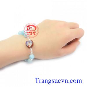Chuỗi mân côi Aquamarine 9 ly