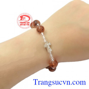 Chuỗi mân côi thạch anh tóc