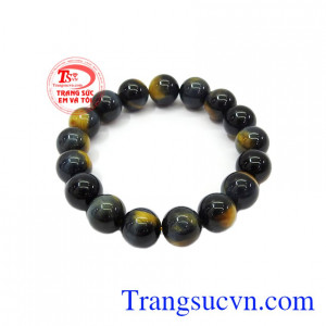 Chuỗi tay mắt hổ 12 ly được chế tác từ đá mắt hổ thiên nhiên cao cấp