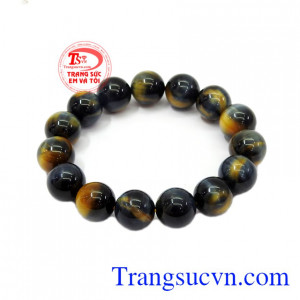Chuỗi tay mắt hổ 14 ly được làm từ đá mắt hổ thiên nhiên chuẩn chất lượng