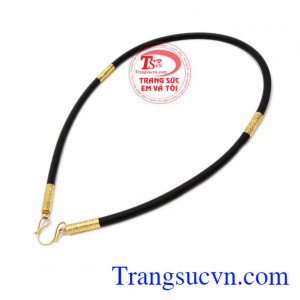 Dây cao su chạm rồng vàng tây 10k có giấy bảo hành và Giấy kiểm định vàng kèm theo dây cao su bọc vàng tây