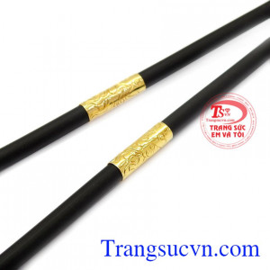 Dây cao su chạm rồng vàng 10k Dây cao su chạm rồng