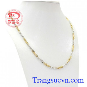 Dây chuyền vàng tây 18k hai màu được nhiều khách hàng ưa chuộng, yêu thích và tin dùng