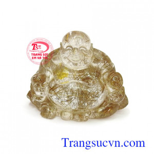 Mặt Di Lặc thạch anh tóc thiên nhiên sang trọng đẳng cấp