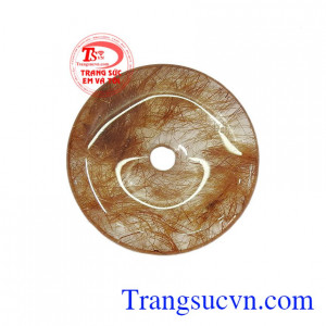 Đồng xu thạch anh tóc đại cát là sản phẩm thạch anh tóc thiên nhiên