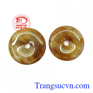 Đồng xu thạch anh tóc may mắn