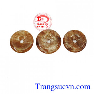 Đồng xu thạch anh tóc Phú Quý