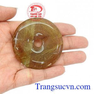 Đồng xu thạch anh tóc tài lộc