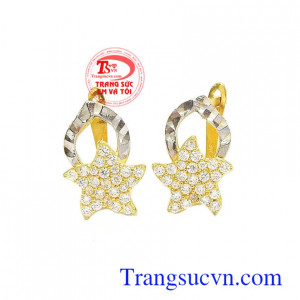 Hoa tai a little star, hoa tai vàng 10k, hoa tai đẹp, dễ thương, là món quà ý nghĩa tặng phái đẹp trong các ngày lễ, kỷ niệm