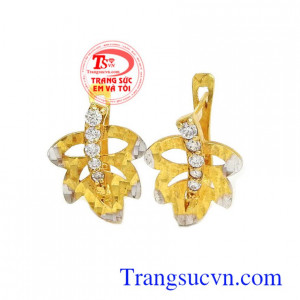 Hoa tai chiếc lá xinh vàng 10k, bảo hành 6 tháng, giao hàng nhanh trên toàn quốc