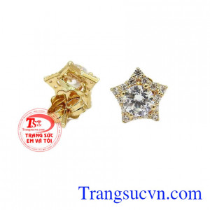 Hoa tai ngôi sao Hàn Quốc với thiết kế độc đáo được gắn đá đẹp, hài hòa