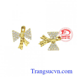 Hoa tai vàng tây dành cho nữ kiểu tinh tế,đeo hoa tai hợp thời trang