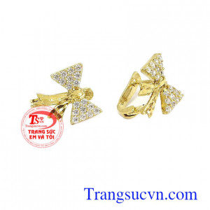 Hoa tai nơ xinh xắn, hoa tai vàng tây 10k, hoa tai đẹp, dễ thương, thích hợp làm quà tặng cho phái đẹp trong các ngày lễ, kỷ niệm