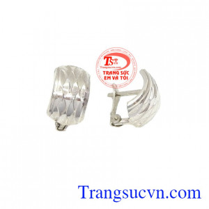 Hoa tai vàng 18k trắng đẹp