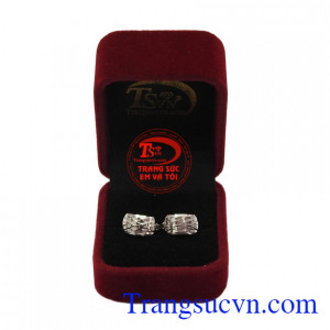 Hoa tai vàng 18k trắng đẹp, bảo hành 12 tháng, giao hàng nhanh trên toàn quốc