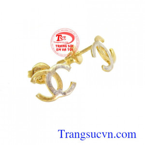 Hoa tai vàng hàng hiệu là sản phẩm vàng tây 10, bảo hành 6 tháng, có giấy kiệm định vàng