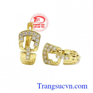 Hoa tai vàng tây dành cho nữ kiểu tinh tế,đeo hoa tai hợp thời trang