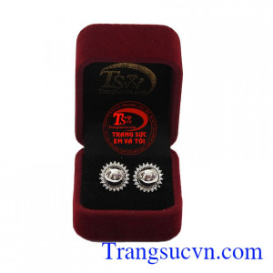 Hoa tai Ý 18k sáng bóng