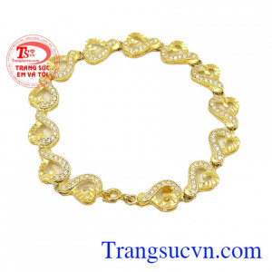 Lắc Tay Nữ Trái Tim Vàng