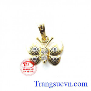Mặt dây bướm vàng Italy hợp thời trang,tinh tế,mặt dây chuyền nữ vàng 18k,mặt bướm vàng Italy đẹp