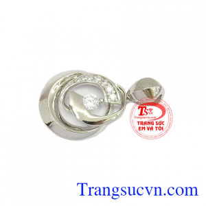 Mặt dây đá trắng vàng 10k, bảo hành 6 tháng, giao hàng nhanh trên toàn quốc