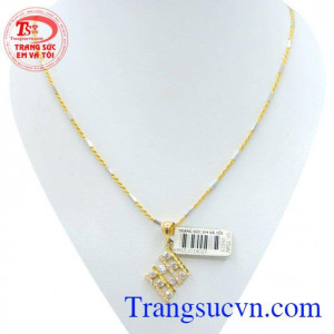 Mặt dây nữ + dây chuyền vàng mang đến vẻ trẻ trung, thanh lịch cho người đeo, Em và Tôi nhận đặt hàng theo yêu cầu của khách hàng.