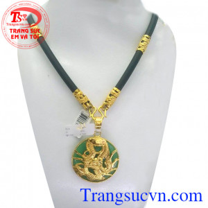 Mặt dây rồng vàng mặt dây chuyền vàng ngọc cẩm thạch đồng xu,vàng đảm bảo 10k 41,6%Au