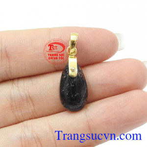 Mặt dây thạch anh tóc vàng 18k