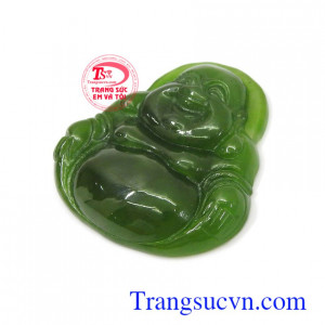 Mặt phật Di lặc ngọc bích thiên nhiên phù hợp làm mặt dây chuyền thời trang và phong thủy